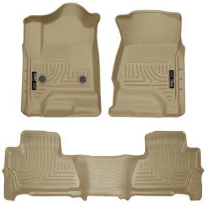 Chevrolet Tahoe Floor Liners - Front + Rear - Husky Liners - WeatherBeater - Tan - 2015